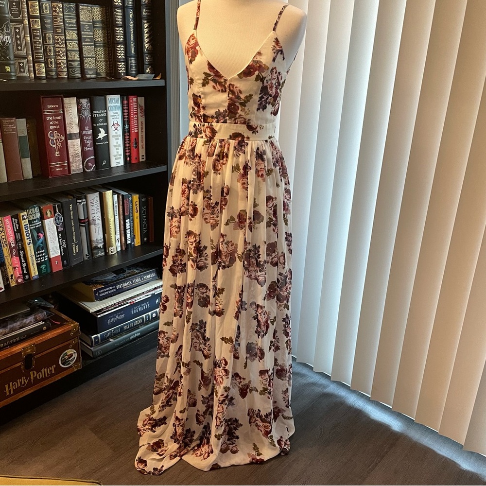 Floral Backless Maxi Dress